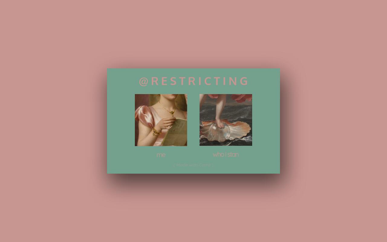 Carrd profile picture for @restricting